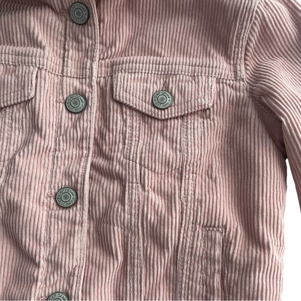 GAP Girls' Pink Corduroy Jacket with Cream Faux-Sherpa Collar - Picture 7 of 12